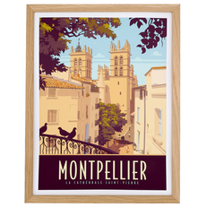 Affiche Montpellier Cathédrale - Affiche de la Cathédrale Saint Pierre chez Images de Demain Montpellier