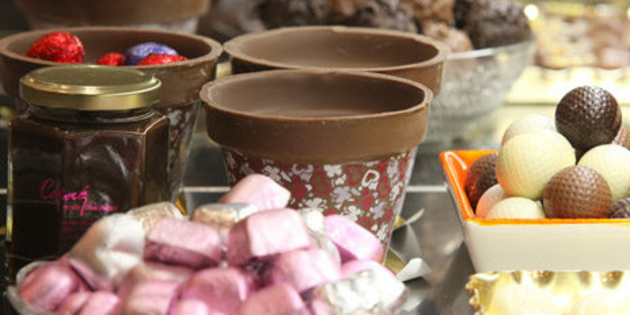 Gourmandises dans la boutique Corné Dynastie Chocolatier de Montpellier (® networld-Fabrice Chort)